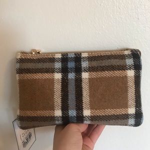 Jen & co brown plaid crossbody bag w/ straps